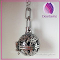New Round ball 316L Stainless steel Essential oil diffuser pendant and locket and necklace with lava stone
